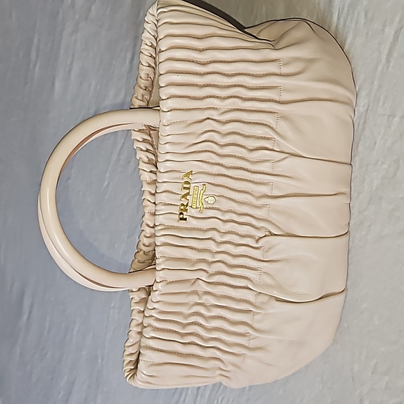 Prada nappa drapes lambskin handle tote bag - Picture 1 of 17